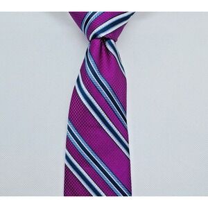 Pierre Cardin Jacquard Silk‎ Necktie Men Purple Repp Designer 3"W 60"L